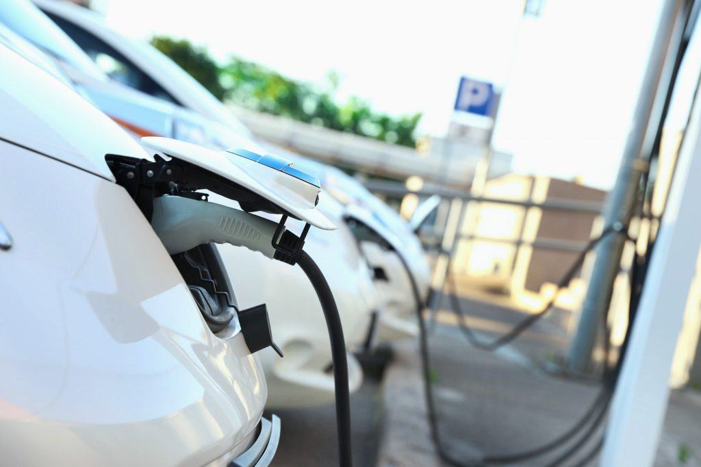 Charging modern electric cars outdoors