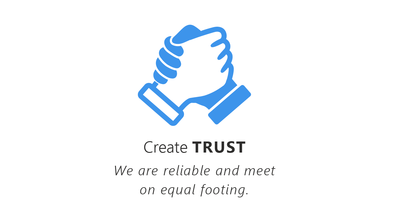 Icon of our company values: create trust