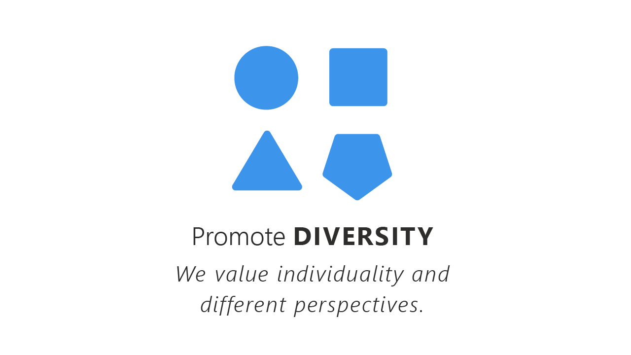 Icon of our company values: promote diversity