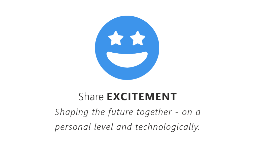 Icon of our company values: share excitement