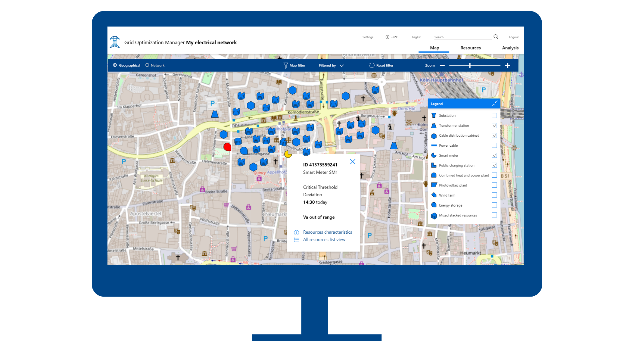 Grid Optimization Manager - Bildschirm 