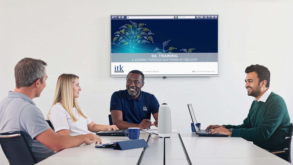 Participants and trainers sit in a training room shortly before the ITK training begins.
