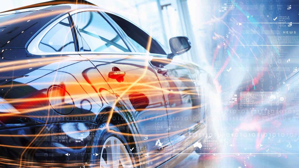 Vehicle with digital lines and code